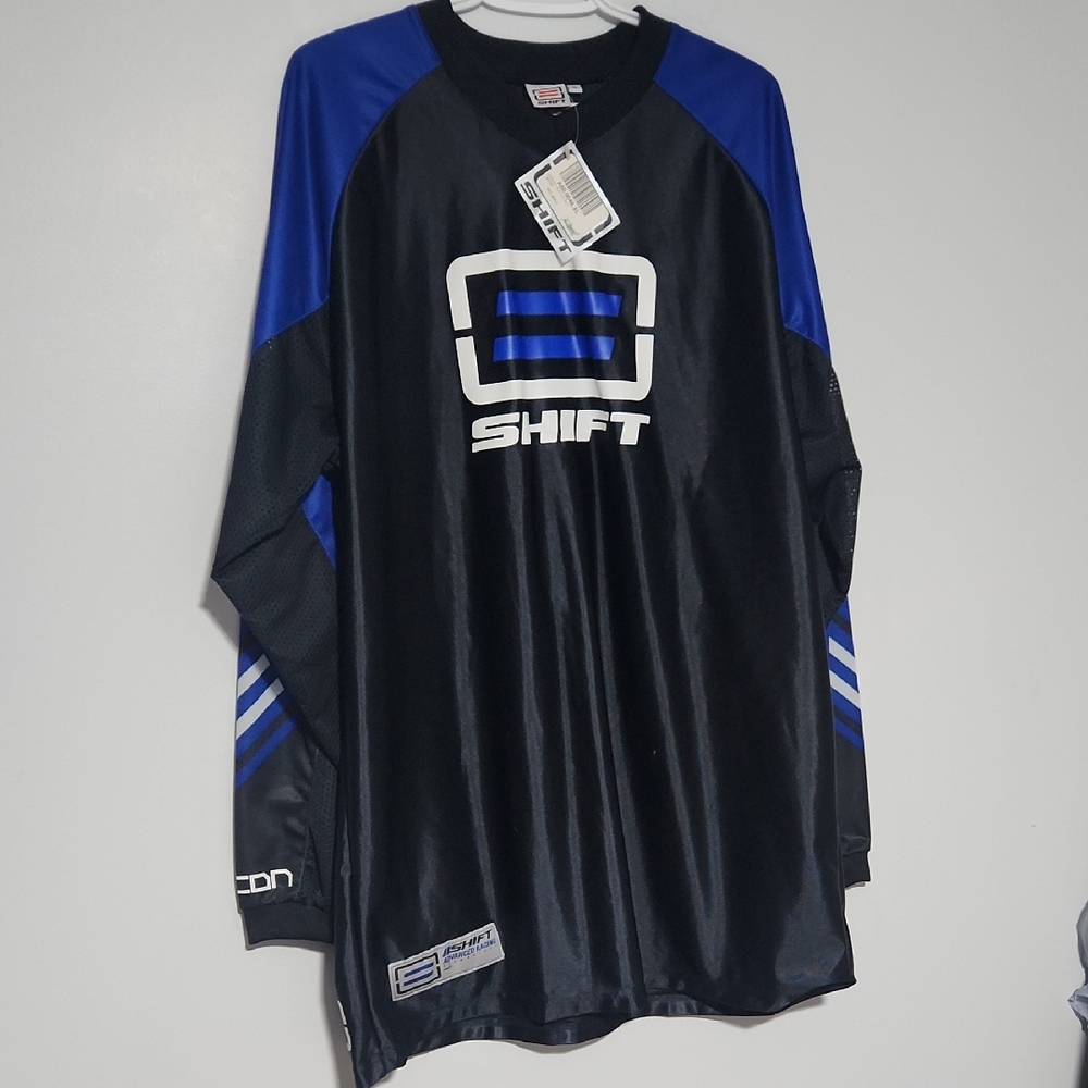 XL Shift Men's Black and Blue Jersey